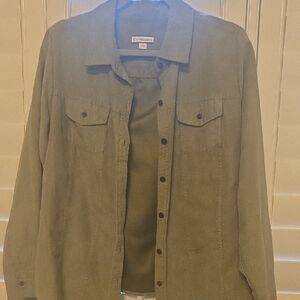 Croft & Barrow Women's Olive Button Down Shirt